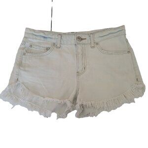 Free People Jean Shorts Womens Size Waist 30 inch Mid Rise Light Wash Denim